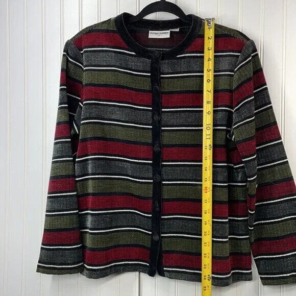 Alfred Dunner Women’s Multicolor Striped Front Button Blazer Jacket Size 12 - Picture 4 of 7